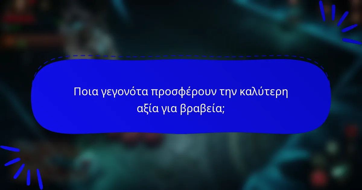 Ποια γεγονότα προσφέρουν την καλύτερη αξία για βραβεία;