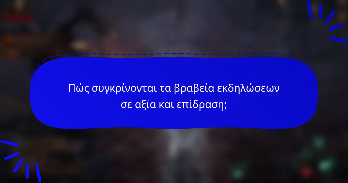 Πώς συγκρίνονται τα βραβεία εκδηλώσεων σε αξία και επίδραση;